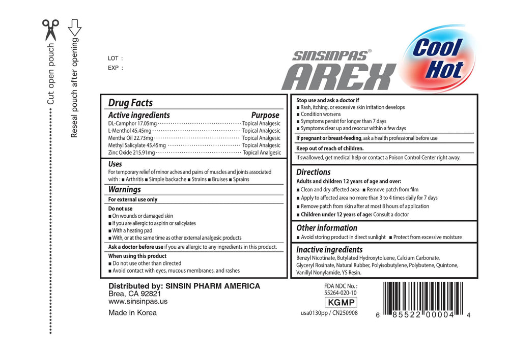 SINSINPAS AREX patches support multi-day use and travel.