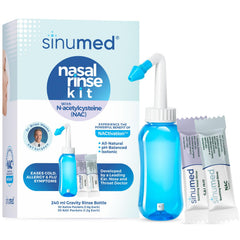 SinuMed Sinus Rinse gravity bottle shown for gentle nasal cleansing