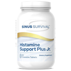 Sinus Survival Histamine Support Plus Jr berry bottle supports daily, kid-friendly use.