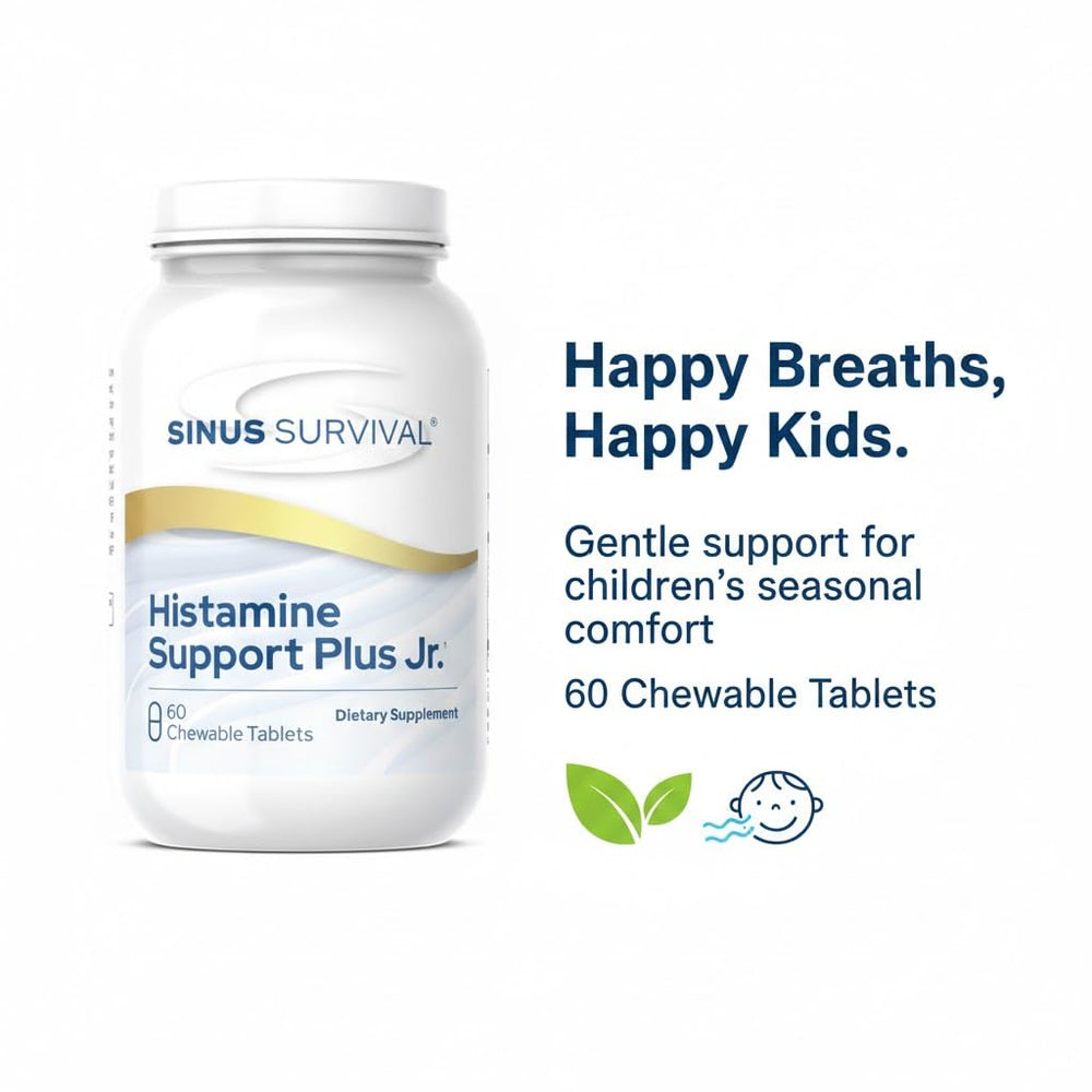 Sinus Survival Histamine Support Plus Jr berry flavor appeals to parents.
