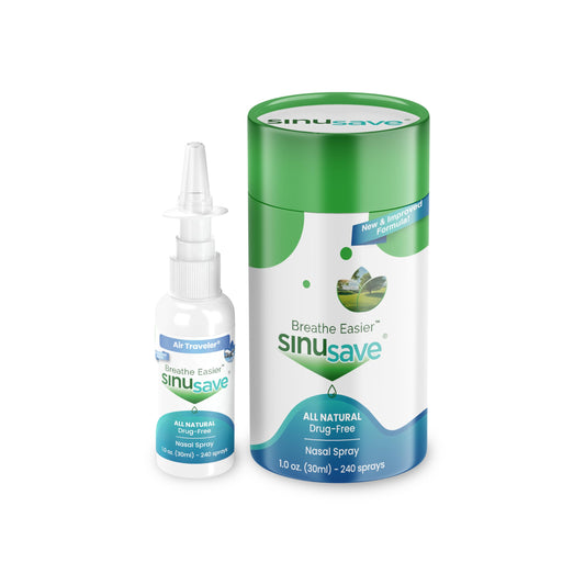 Sinusave Air Traveler bottle with label for travel-ready relief