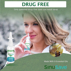 Sinusave Regular Strength packaging shot highlights USA-made formula.
