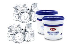 SIPA Hand Sanitizing Wipes bucket setup for bulk cleaning on the go.