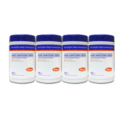 SIPA hand sanitizing wipes four-canister package for on-the-go cleaning.
