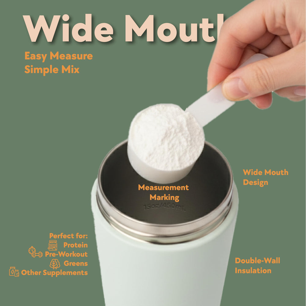 SIPLUSH Paradise Shaker Wide Mouth with measurement marks for easy scoop-and-pour