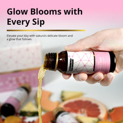 Cold Sipnutri Sakura Collagen Drink served in a glass with ice.