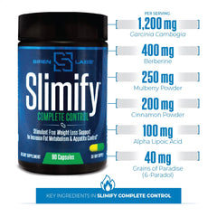 SIRENLABS Slimify capsules closeup illustrating non-stimulant formula.