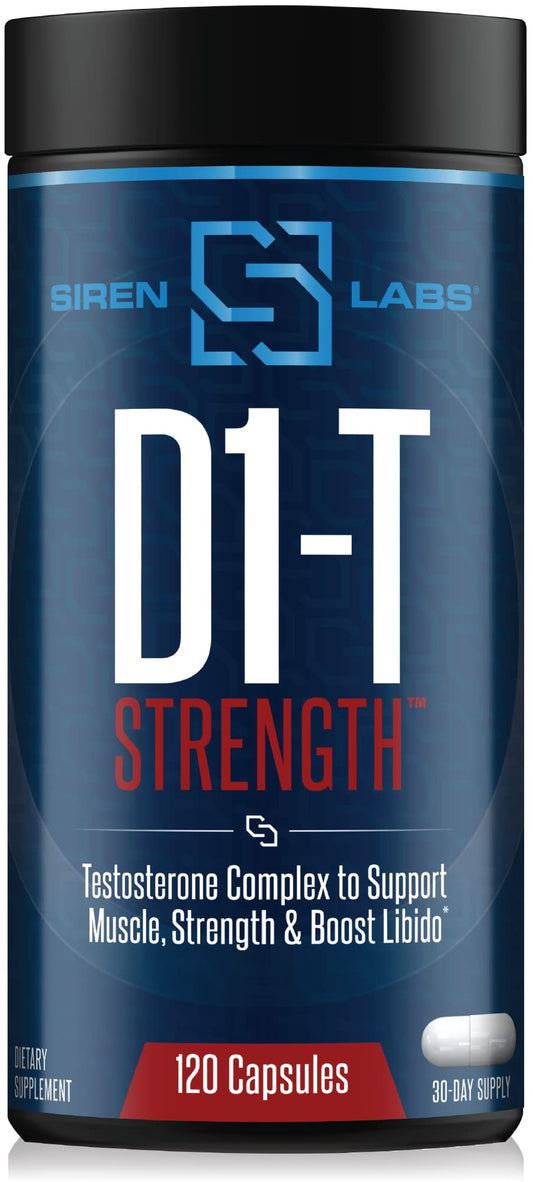 SIRENLABS D1-T Strength bottle front promoting mass-building potential
