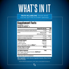 SIRENLABS D1-T Strength bottle label close-up highlighting D-Aspartic acid