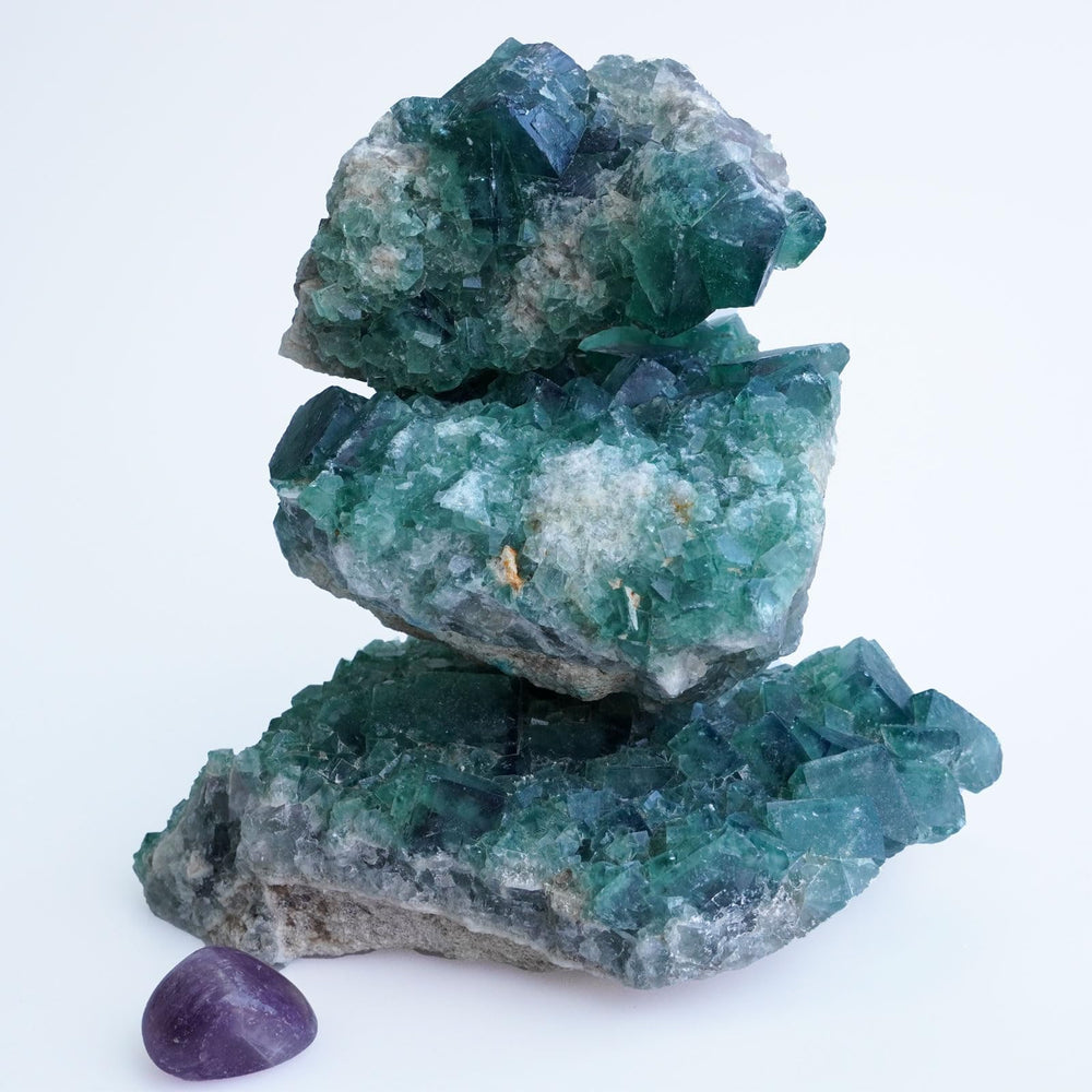 SISAMN natural green fluorite cluster enhances feng shui arrangements