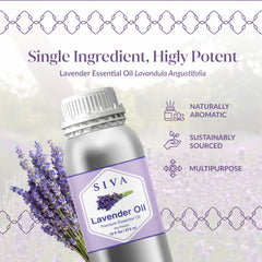 SIVA Lavender essential oil bottle used in skin care application.
