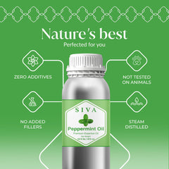 SIVA ORGANICS Peppermint Oil diffuser setup delivering minty aromatherapy.