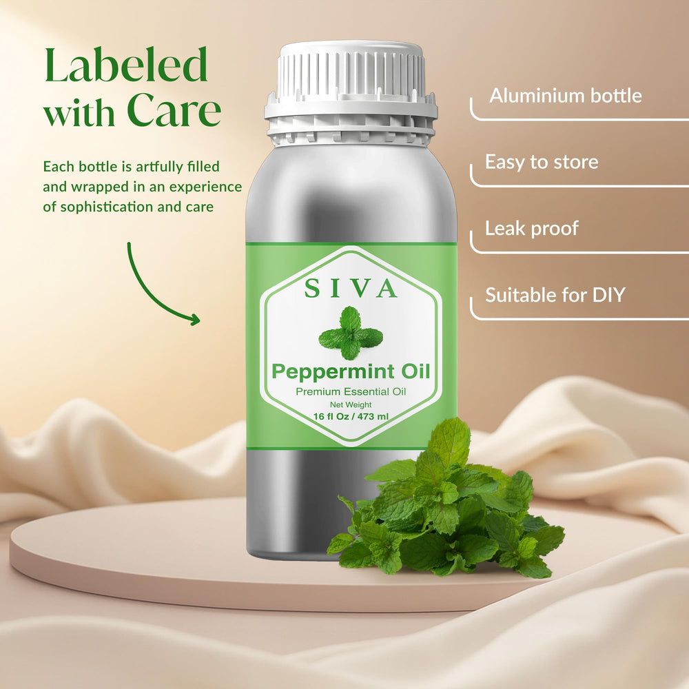 SIVA ORGANICS Peppermint Oil promotes hair care with diluted scalp massage.