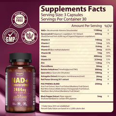 Sizyok NAD+ capsules show liposomal delivery for better absorption and focus.