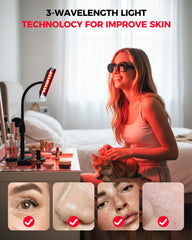 Sjzxuv red light therapy face with 730nm far-red for evening sessions