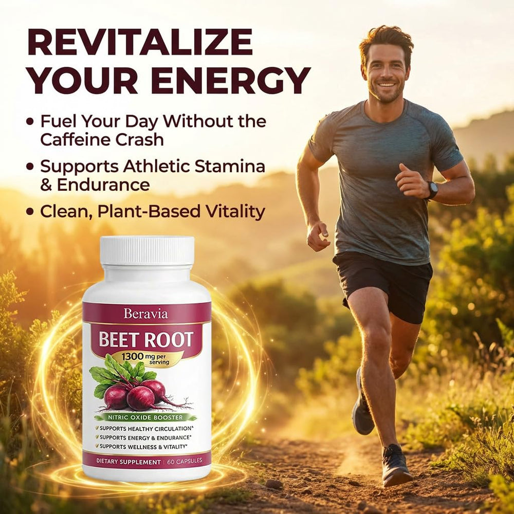 Skaal Beravia beet root capsules label notes 1300mg per capsule.