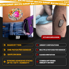 Skin Grip barrier prep enables stronger adhesion for longer wear.