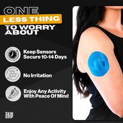 Blue pre-cut Skin Grip patch designed for quick, clean application