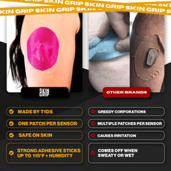Latex-free, hypoallergenic Skin Grip patch in pink for sensitive skin.