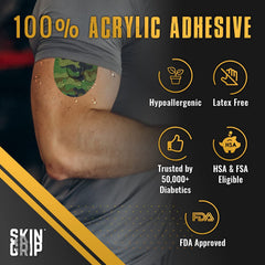 Skin Grip CGM patch offers waterproof and sweatproof protection during workouts