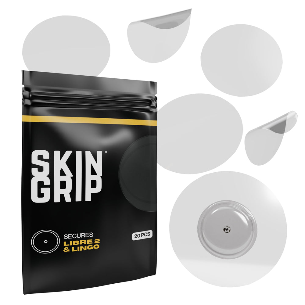 Skin Grip Freestyle Libre 2 sensor cover in clear keeps CGM secure daily.