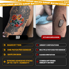 Skin Grip long-lasting CGM patch supports 10-15 days of wear.