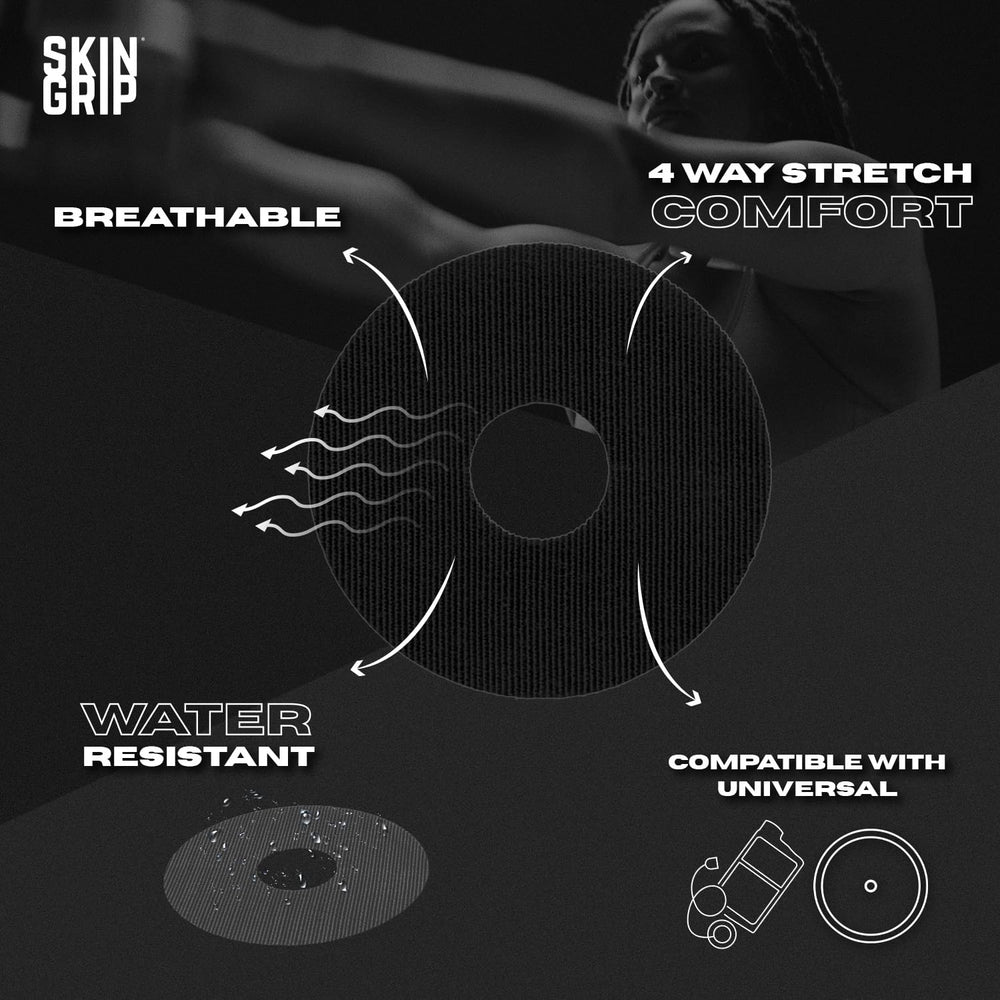 Skin Grip patch applied to arm shows easy, snug fit for active days