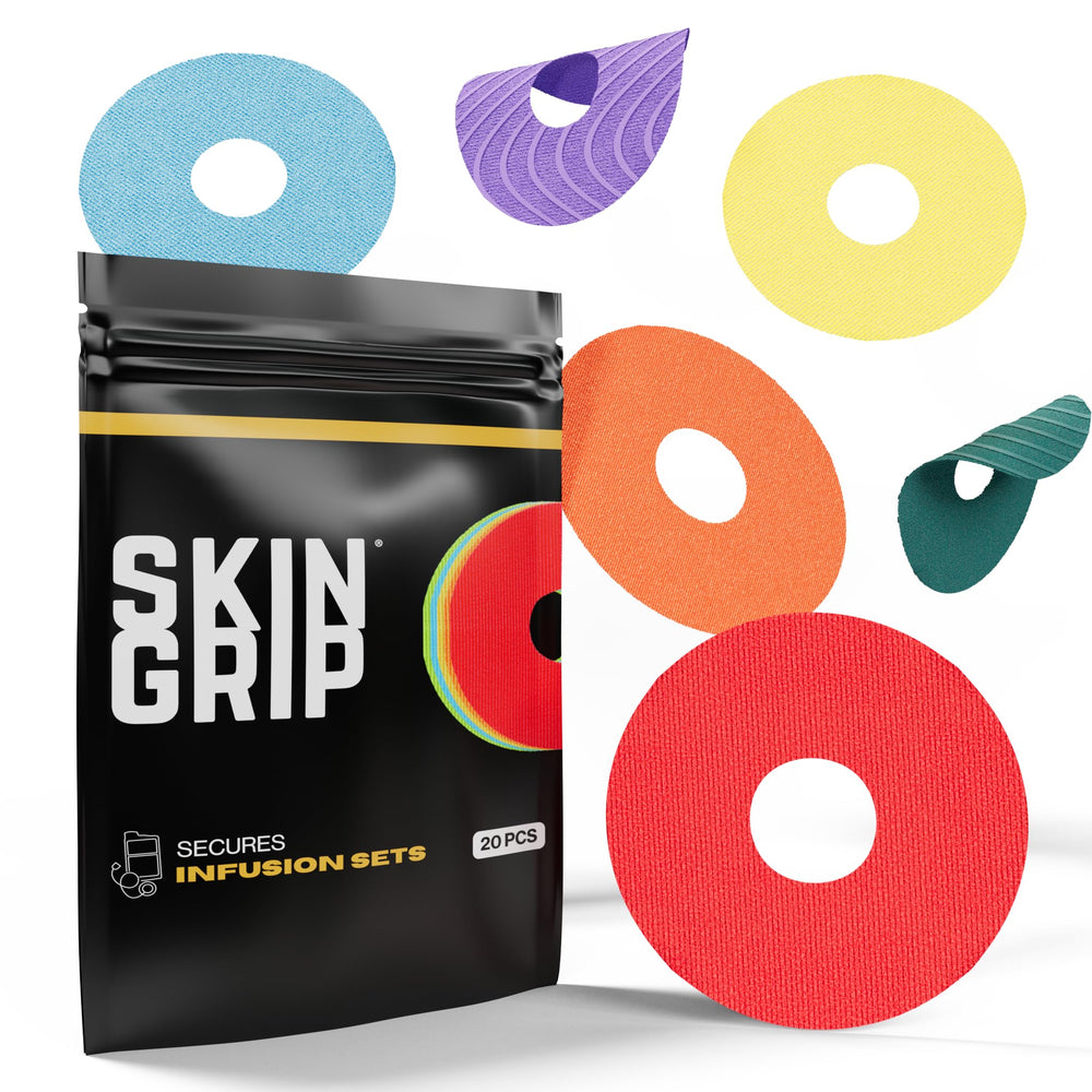 Skin Grip universal patch securing a CGM sensor for reliable wear