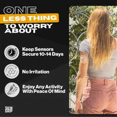 Skin Grip waterproof patch on arm illustrates durable wear during workouts