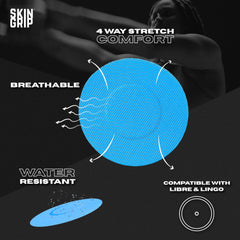 Skin Grip waterproof patch keeps CGM secure through showers and workouts.