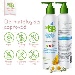 Absorption close-up of Skin MD Shielding Lotion leaving skin soft with no greasiness