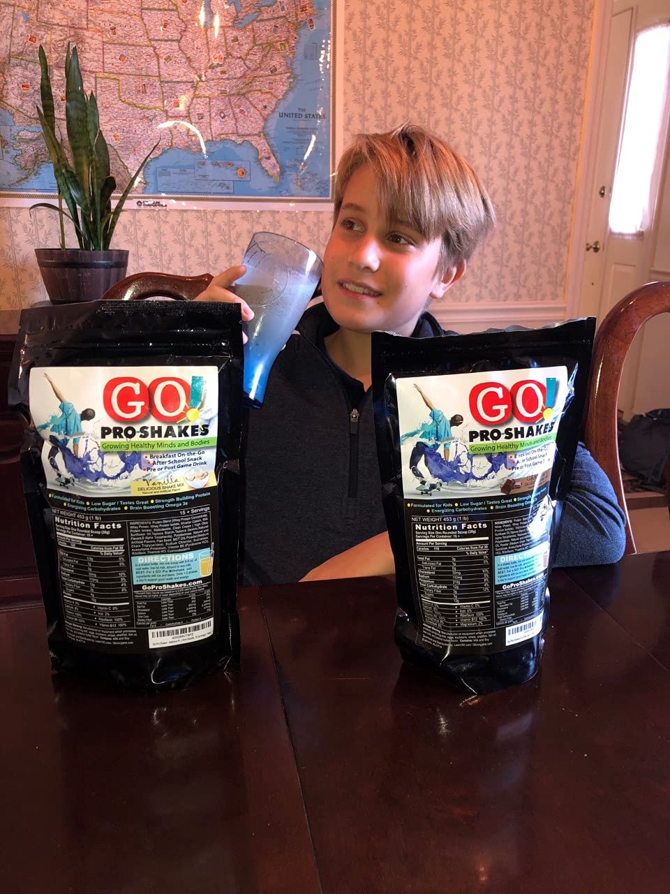Kids and teens enjoying Skinny Jane GO Pro Shakes as breakfast