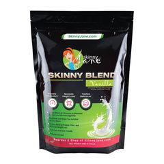 Skinny Blend vanilla shake in glass highlighting ready-to-drink convenience