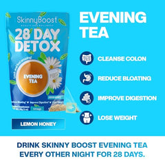 SkinnyBoost 2-step detox plan graphic illustrating a simple routine