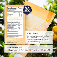 SkinnyFit Orange Pineapple flavor mix shows sugar-free, gluten-free collagen option.