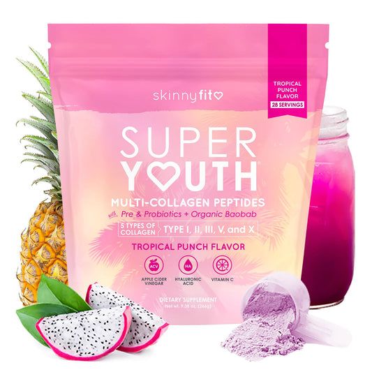 SkinnyFit Super Youth collagen tub front for daily beauty support