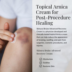 Skinuva ingredients infographic showing arnica, bromelain, and vitamin K