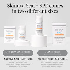 Skinuva ScarPlus 1oz jar label highlighting compact packaging