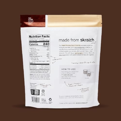 Skratch Labs Recovery Oat Milk Latte scoop ready to mix for quick recovery