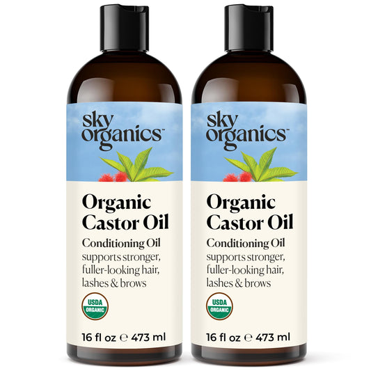 Sky Organics Castor Oil bottle 16oz pack for hair and scalp conditioning
