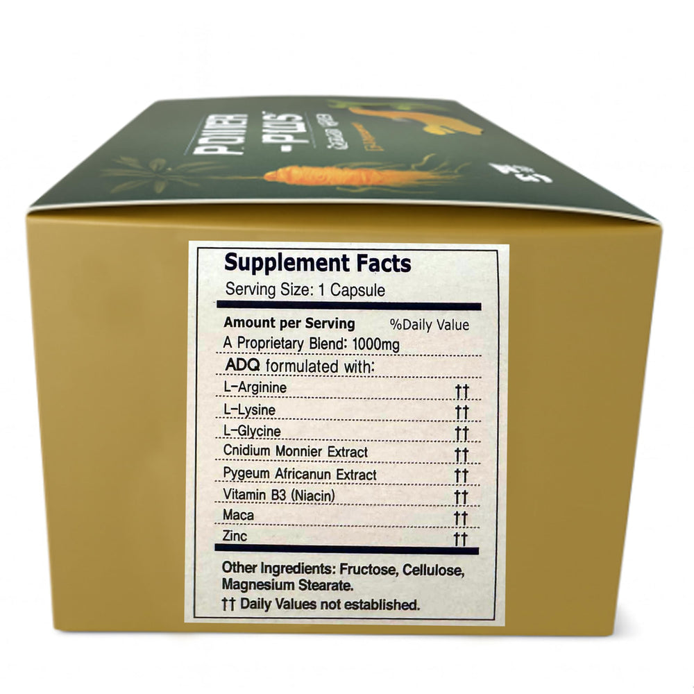 Close-up of Skydia Power Plus Super capsules beside ginseng slices for natural energy.