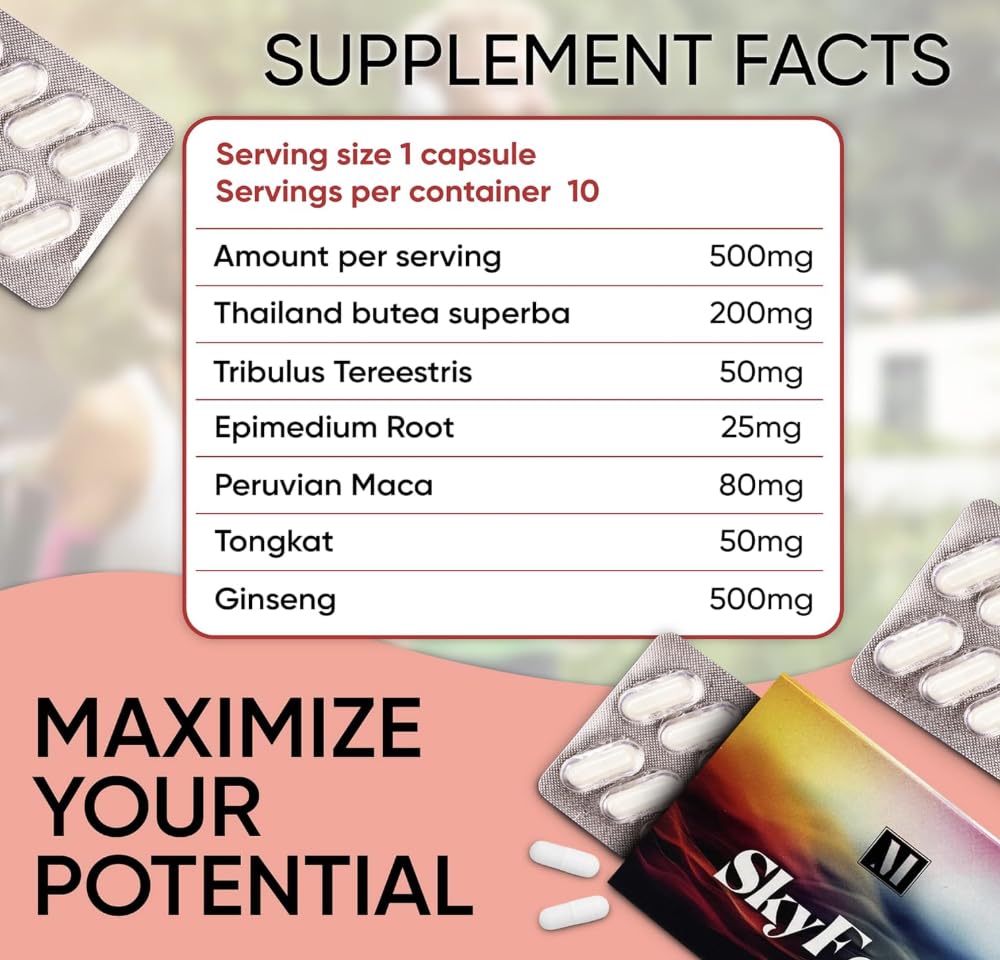 SkyFeel men's wellness capsules designed for endurance on busy days