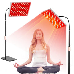 Skylaxy red-light panel front view with dual-wavelength LEDs for convenient at-home therapy