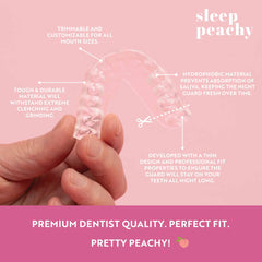 Sleep Peachy braces-friendly design supports wear with braces during sleep.