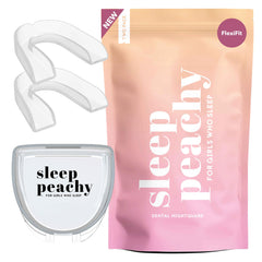 Sleep Peachy FlexiFit night guard pack of 2 clear for discreet night protection.