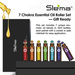 Slema 7 Chakra gift set packaging displayed for wellness gifting.