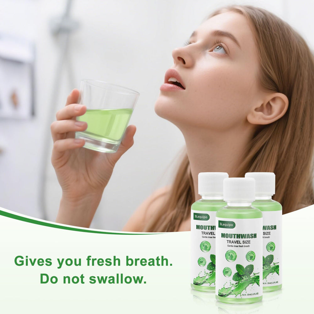 SLequipo mint flavor mouthwash offers refreshing taste for daily breath.