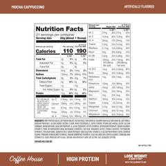 SlimFast high protein coffee mix in blender-ready container for a satisfying shake.