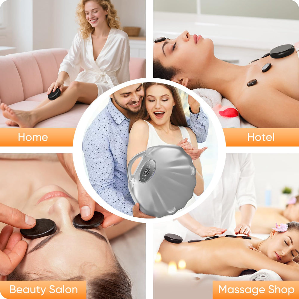 Gift-ready SLIMSTY hot stones set for relaxation and wellness.