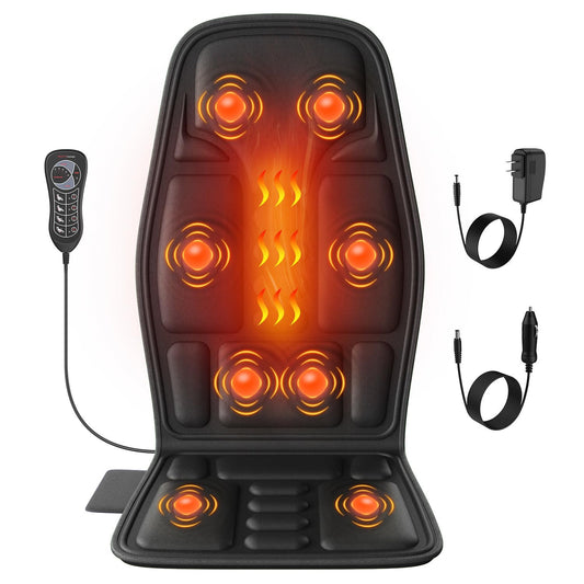 SLOTHMORE vibration back massager on a chair with heat for soothing relief